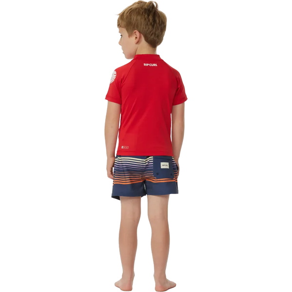 2025 Rip Curl Peuter Brand Wave UPF Korte Mouw Lycra Vest TNQTRV - Red